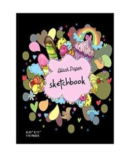 Skizzenbuch aus schwarzem Papier: 8,25 x 11 Zoll Skizzenbuch mit großem Zeichenpapierblock 