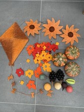 Herbst ? Deko Fensterbild Acryl künstliche Kürbisse Avocado Weintraube ? Holz