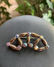 Gablonzer Brosche goldfarben