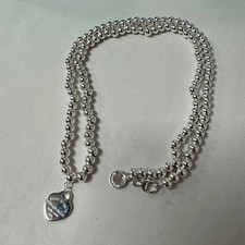 Return To “Tiffany & Co.” Sterling Silver 925 Kugel Halskette Herzanhänger