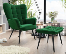 Ohrensessel mit hocker gunar - ohrensessel,