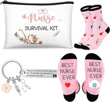 Dankeschön Geschenk Set für Krankenschwester Pflegekraft Socken S