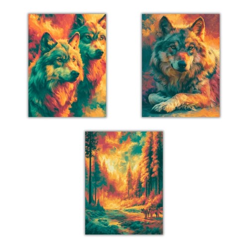 Wolf poster 3er set - poster,