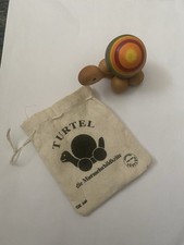 Turtel Murmelschildkröte aus Holz Holzspielzeug  Vintage Schiebetier Regenbogen