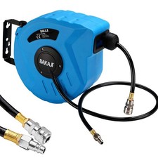 Bakaji 2822725 Schlauchaufroller mit Schlauch, 10 m, 1/4 Zoll Anschluss, Wandmon