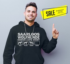 SALE Saarloos Wolfhund hört Wort Sweatshirt Hundesport Sprüche Unisex Hoodie XL