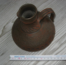 Vase Krug mit Henkel Handarbeit getöpfert Keramik Deko Zierobjekt Landhaus