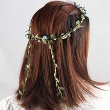 Haarband Blumen Kranz Blüten Rosen geflochten Haarschmuck Stirnband Haarreif NEU