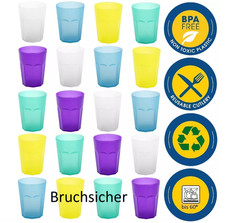ENGELLAND Kunststoffbecher Party-Becher Plastik Gläser Mehrweg 250 ml + 400 ml