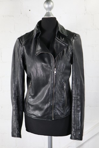 Tigha schwarze leder - schwarze, leder-jacke