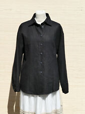 * ZEP - ZEP * schlichtes Hemd Bluse 100 % Leinen tiefschwarz - Gr. 1 TOP