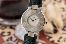 Cartier must de Cartier 21 Lady Stahl / Gold Damenuhr Ref. 9010