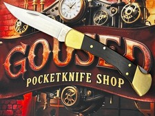 [1188] Buck 110 mit Finger Gripp Holzgriff Taschenmesser Gentleman EDC