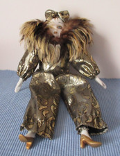 Clown Harlekin Puppe Porzellan