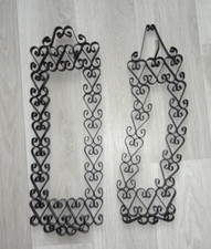 2 kleine Garderobe Wandgarderobe Haken Wandhalterung Schmiedeeisen DDR alt