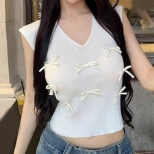 Strick Sommer Top Einfarbig