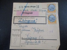 #1423 Paketkarte aus KYRITZ (Prign) nach Leipzig
