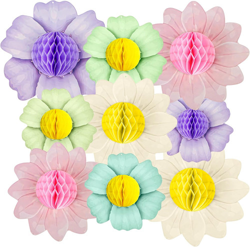 Papierblumen wabenbälle 9er - wabenbälle,