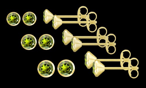Echt gold 1 paar peridot - 1,