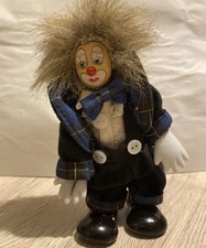 Vintage Zirkusclown Porzellan Kopf und Hände Anzug Hut Sammler Clown Schuhe