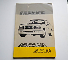 Seltenes Opel Ascona 400 Sevice Handbuch Ausgabe Juni 1979