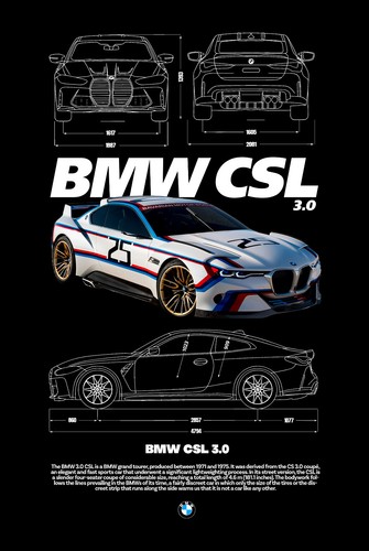 Blechschild bmw csl 20 - bmw,