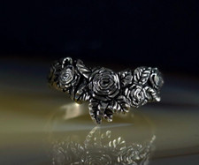 Ring Silber Sterling Rosen plastisch 16,2 mm USA - verspielt & toll glitzernd