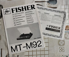 Bedienungsanleitung für  Plattenspieler MT-M 92 von Fisher