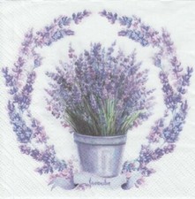 3 lose Servietten ~ Lavendel im Topf mit Kranz Provence