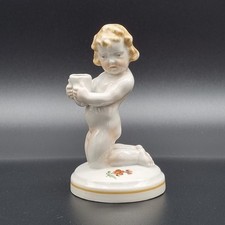 Schierholz Plaue Porzellan  Engel Putto Figur Vintage Germany Handarbeit