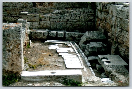 Ancient ruins latrine photo - latrine,