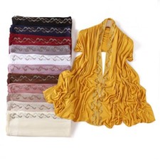 Frauen Weiche Baumwolle Mischung Schal Elastische Schale Schal Strass Kopftücher