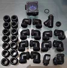 14mm G1/4 Acryl harte Rohr Fitting Hand drehen 3 Runden Thread 90 Degree Elbow C