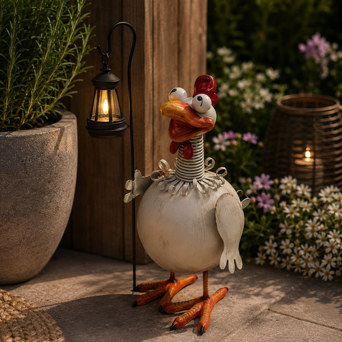 Huhn hahn mit laterne - hahn,