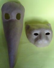 2 Masken aus Pappmaschee - Karneval - Theater - Schauspiel - verkleiden - Bühne