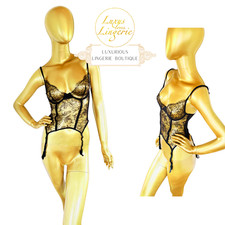 LACE CORSAGE by Wolford 75B S Small black schwarz Spitze Träger Strapse