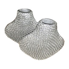 2x Kare Design Vase/Schale Alu Silber mit Noppen, 22 cm