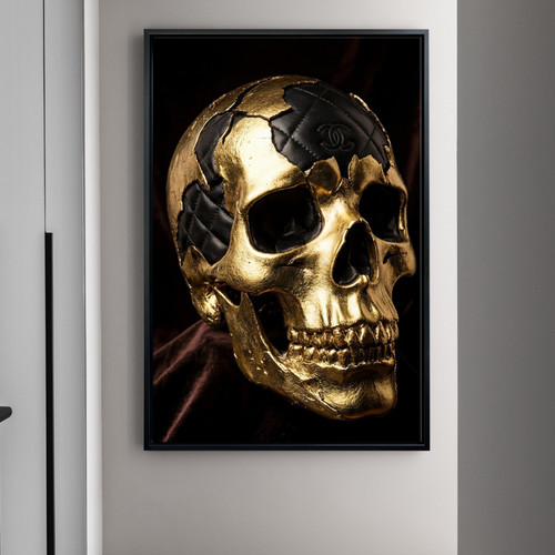 Goldener schädel mit - goldener,