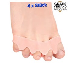 4x Stück Zehenspreizer Silikon Hallux Valgus Hammerzeh Zehentrenner alle Zehen