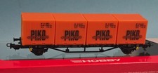 Piko H0  Containertragwagen Post Ep.IV + 4x Container Piko-Modellbahn /TOP