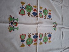 Vintage Weihnachtsdecke 1958 mit Stickerei Handarbeit Top 126 x 148 cm