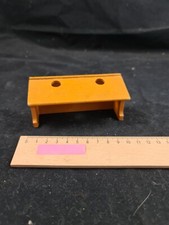 Schulbank Schreibtisch Holz Klassenzimmer Puppenhaus Puppenstube antik alt