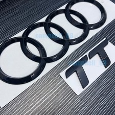 Für Audi TT 07-14 Hinten Kofferraum Abzeichen 4 Ringe Emblem 192mm Glanz Schwarz