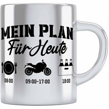 Trendation - Motorradfahrer Geschenk für Männer Motorrad Edelstahl Tasse Sprüche