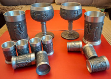 Echt-Zinn Konvolut, 2 Kelche