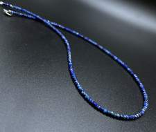 45 cm Facettiert  Lapislazuli Edelstein Natur kette ,,3 mm, Silber ( Lapis- 99)