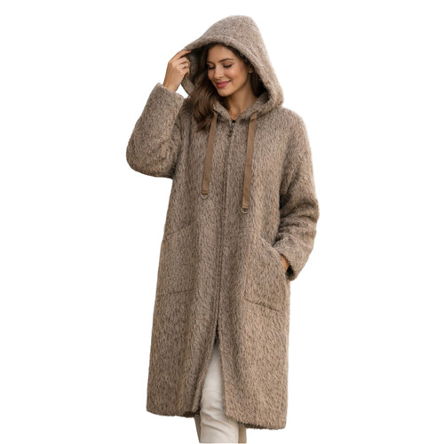 Damen angora mantel flauschig - damen,