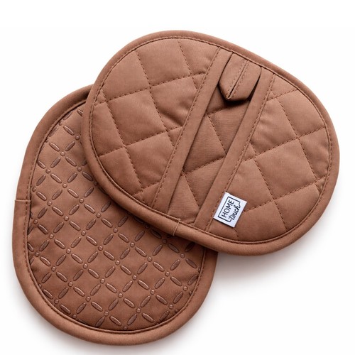 Topflappen set braun - topflappen,