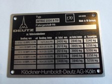 Typenschild deutz intrac 2004 - deutz,