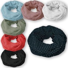 leichter Crinkle Loopschal Punkte Halstuch Schal gepunktet Knitterlook Damen